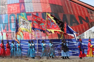 Joseon-era patrol reenactment in downtown Seoul